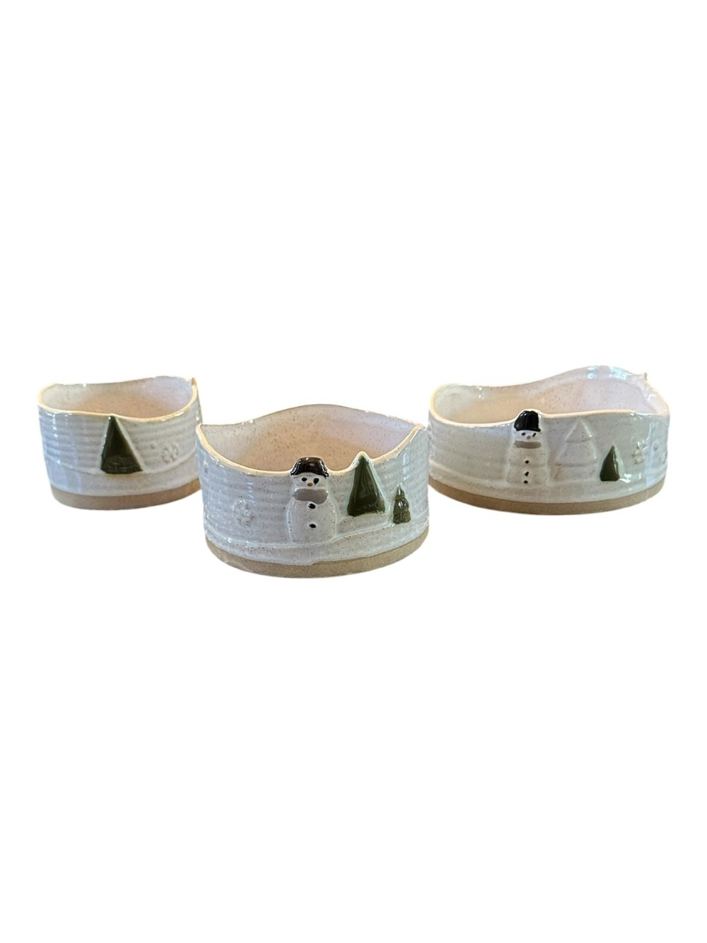 Demdaco Decorative White Ceramic Snowman Bowl - Brand New